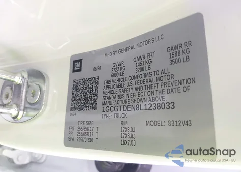 2020 Chevrolet Colorado 4Wd Long Box Z71 из США, поврежденный, VIN 1GCGTDEN8L1238033